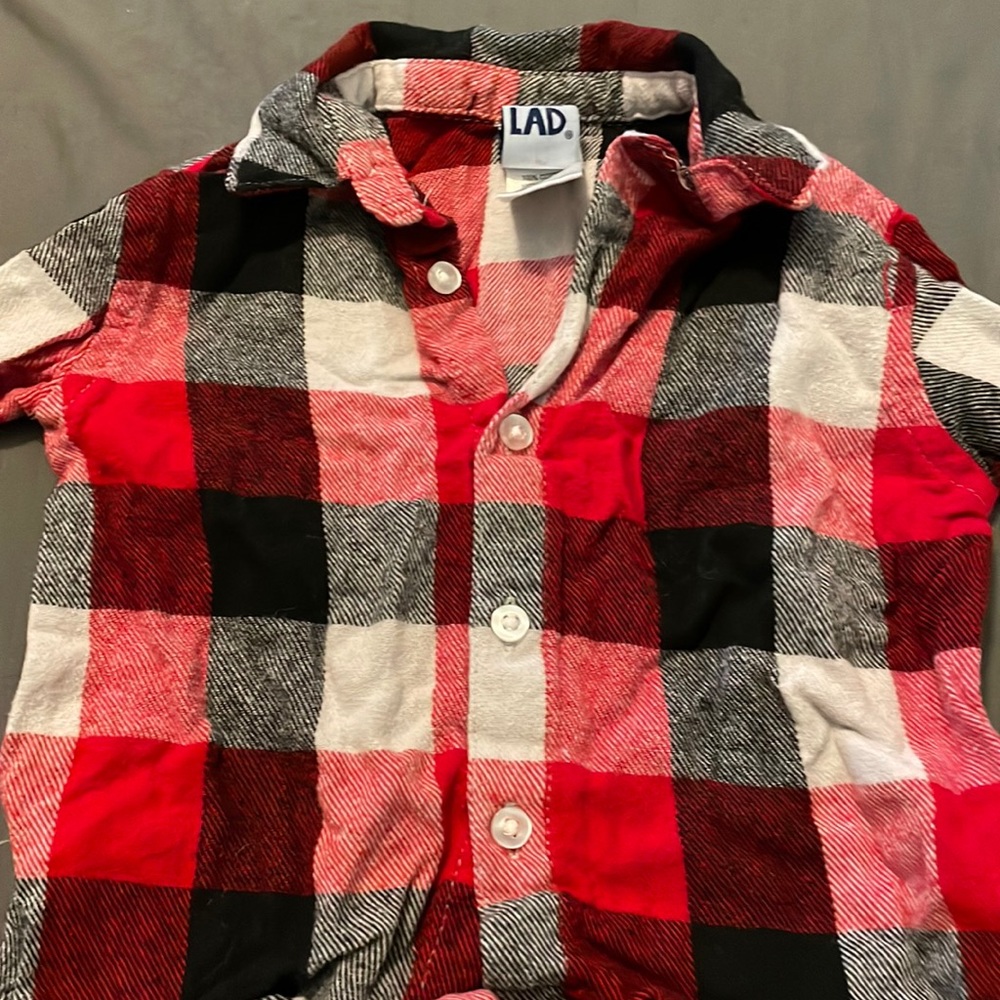 Little Lad 24m Plaid Long Sleeve Button Shirt